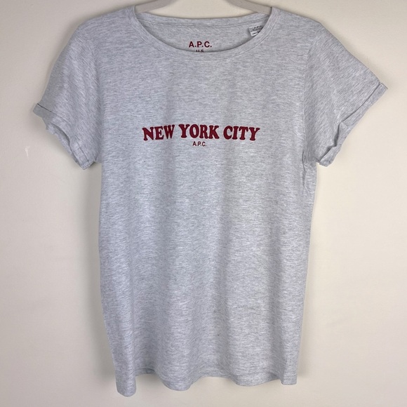 A.P.C. | Hip Euro Style Streetwear New York City T Shirt Heathered Grey | L - Picture 7 of 16